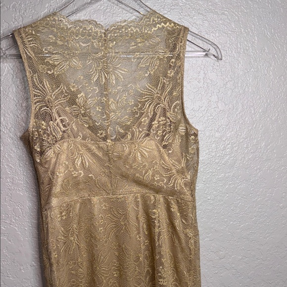 BCBG Maxazria Elegant Gold Lace Dress - Picture 6 of 6